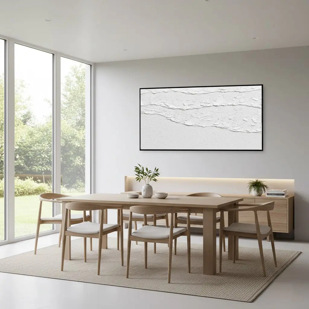White Minimalist Textured Painting Canvas #P95 ArtiQuo