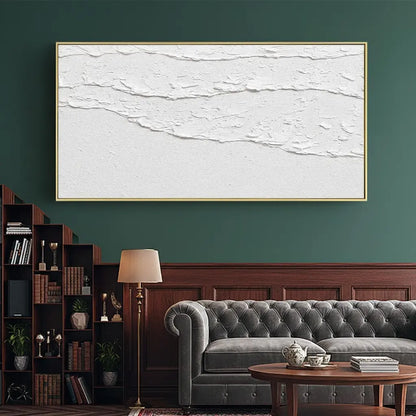 White Minimalist Textured Painting Canvas #P95 ArtiQuo