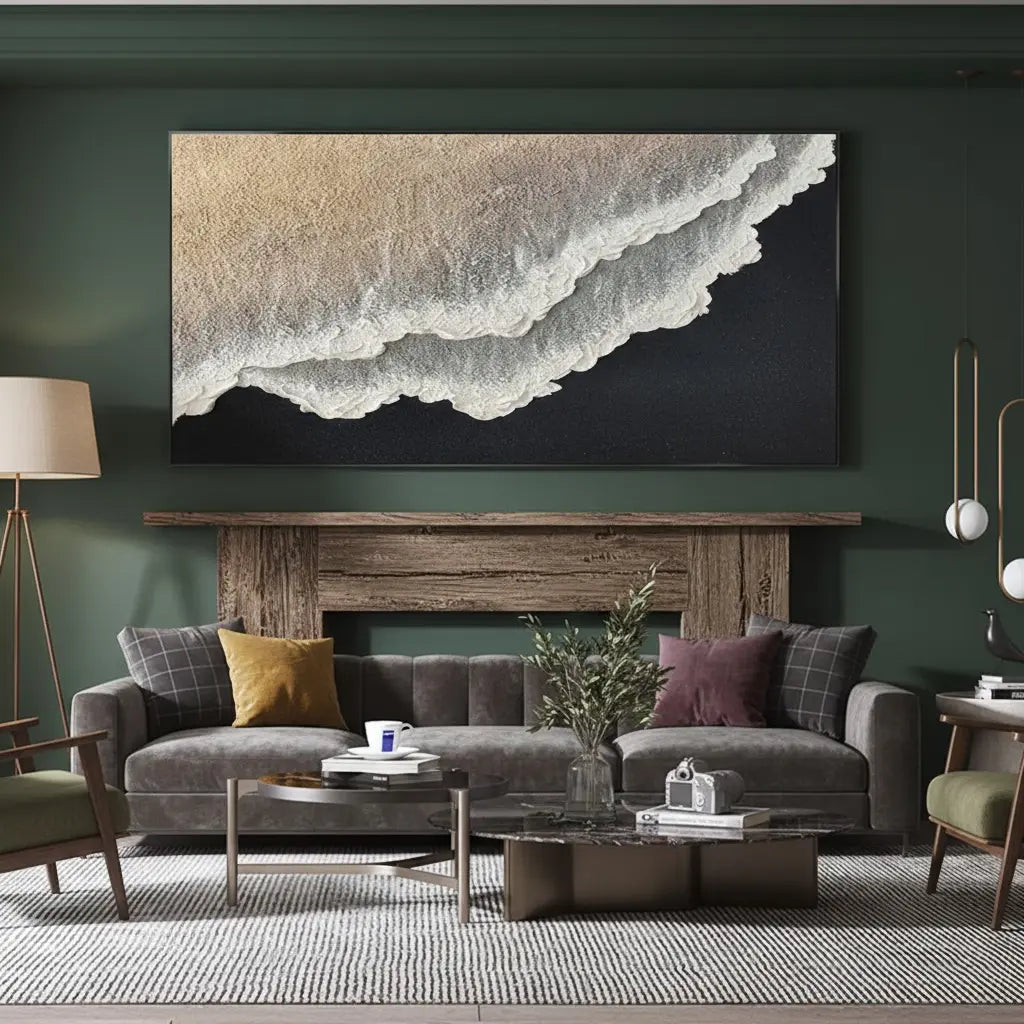 Ocean And Sky Abstract Textured Canvas Art #P98 ArtiQuo