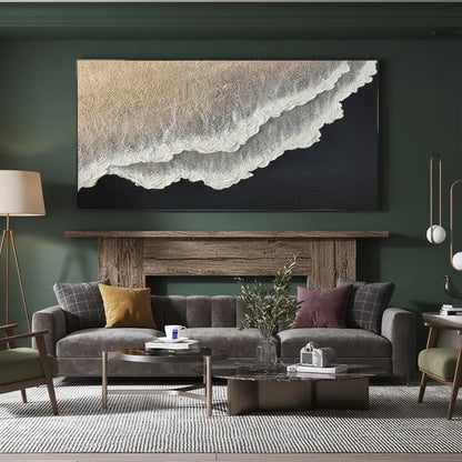 Ocean And Sky Abstract Textured Canvas Art #P98 ArtiQuo