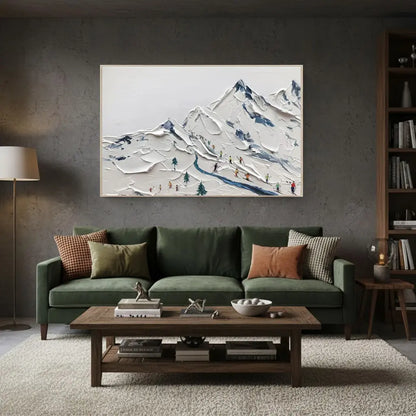Skiing Sport Art Textured Painting Canvas #P9 ArtiQuo