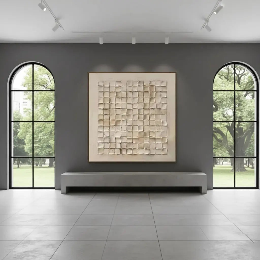 Beige & Brown Abstract #BBM9 ArtiQuo