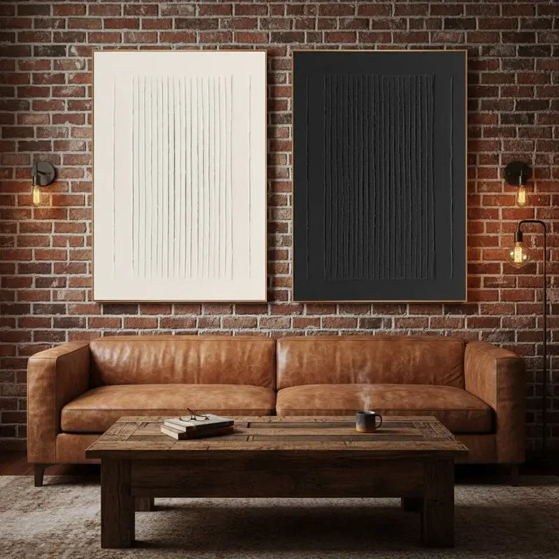 Minimalist Textured Painting Canvas Set of 2 #WM14 ArtiQuo
