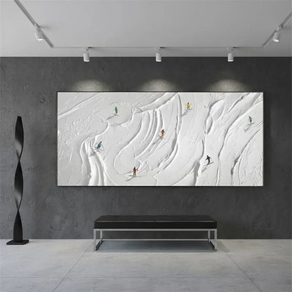Skiing Sport Art Textured Painting Canvas #WM30 ArtiQuo