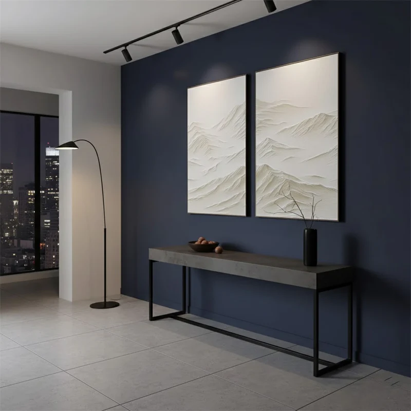 Plaster Art Minimalist Textured Paintings Set of 2 #WM35 ArtiQuo