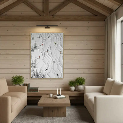 Skiing Sport Art Textured Painting Canvas #WM3 ArtiQuo