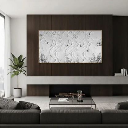 Skiing Sport Art Textured Painting Canvas #WM16 ArtiQuo