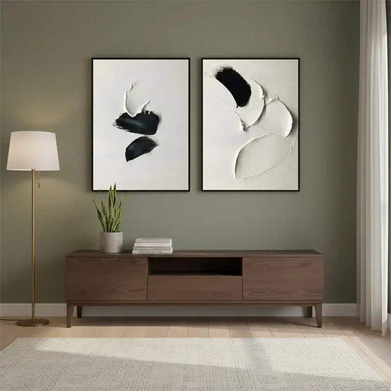 Minimalist Textured Painting Canvas Set of 2 #WM38 ArtiQuo