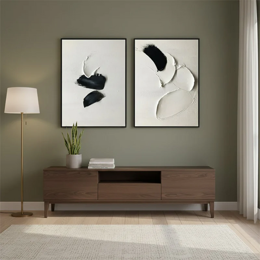 Minimalist Textured Painting Canvas Set of 2 #WM38 ArtiQuo