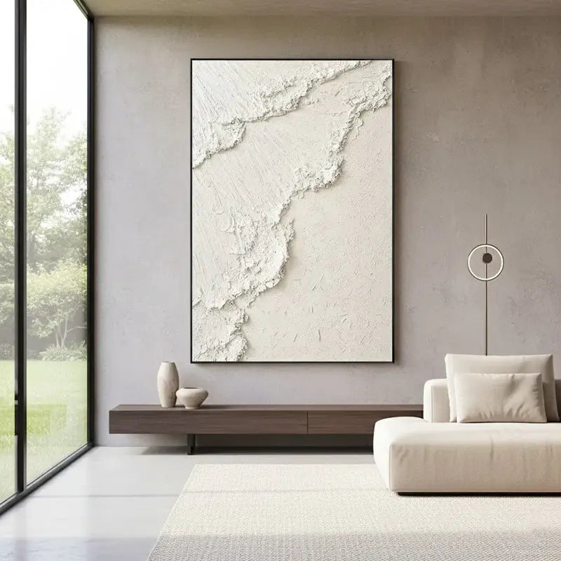 Beige Minimalist Textured Wall Art #WM7 ArtiQuo