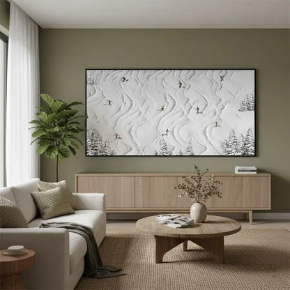 Skiing Sport Art Textured Painting Canvas #WM16 ArtiQuo