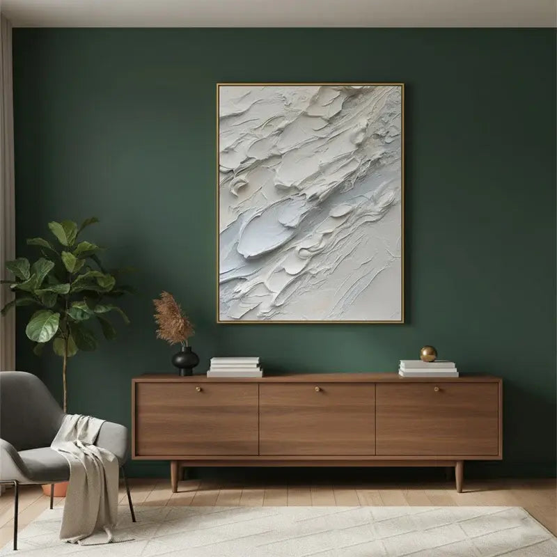 White Minimalist Textured Painting Canvas #WM28 ArtiQuo