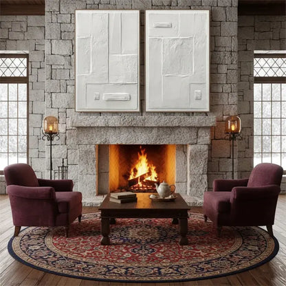 White Minimalist Textured Paintings Canvas Set of 2 #WM37 ArtiQuo