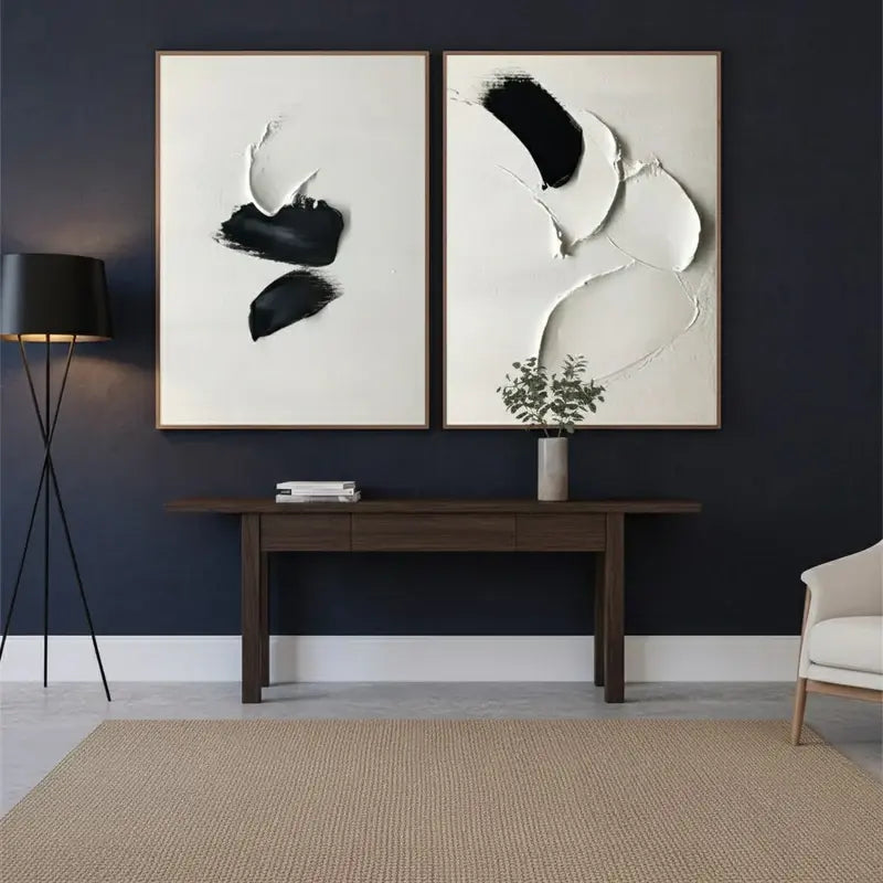Minimalist Textured Painting Canvas Set of 2 #WM38 ArtiQuo
